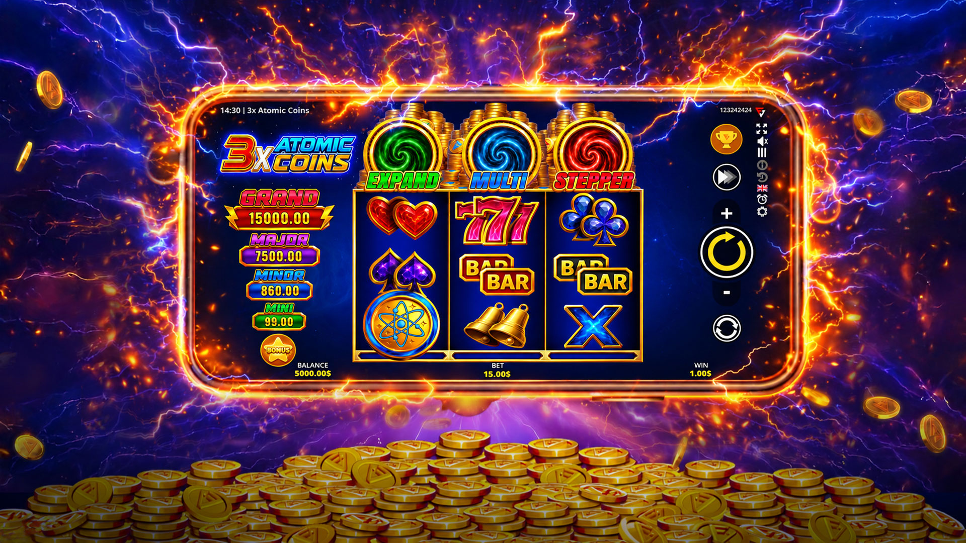 3X Atomic Coins